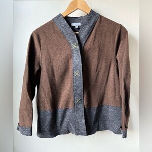 HABITAT Cardigan Sweater Jacket Lagenlook Artsy Art to Wear Boxy Goblincore‎ S